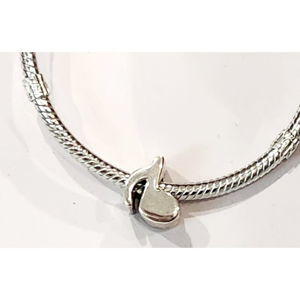 .925 Silver Music Note Musical European Charm Bead by Carlo Biagi of Italy NEW